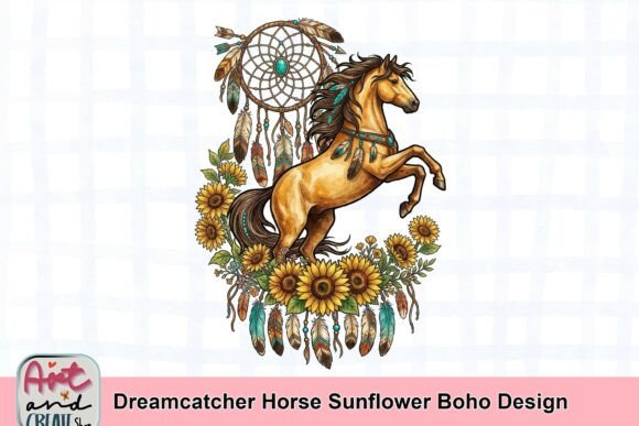 Boho Spirit Meets Equine Grace: The Dreamcatcher Horse Design
