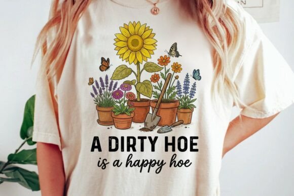 Bring Whimsy to Your Creations with the Gardening Humor Sunflower Design