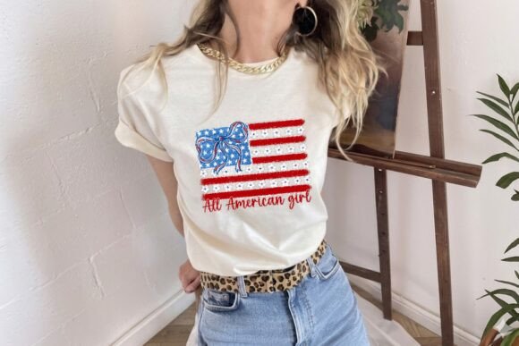 Celebrate with Style: The All American Girl Patriotic Flag Design