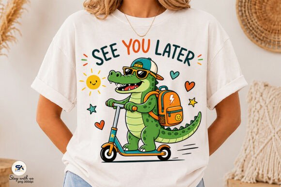 Cute Alligator Design for Back-to-School Apparel