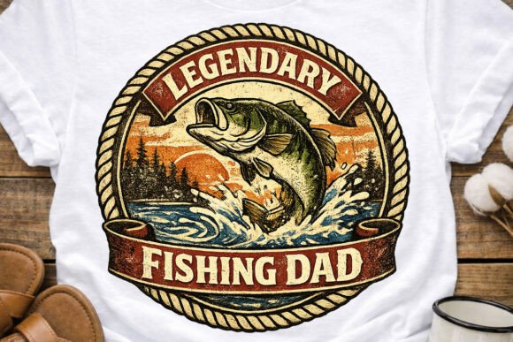 Legendary Fishing Dad PNG Design: A Design That Hooks Attention