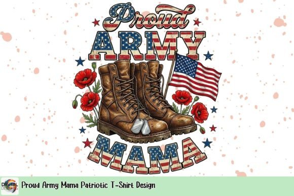 Proud Army Mama Patriotic T-Shirt Design: Wear Your Heart on Your Sleeve