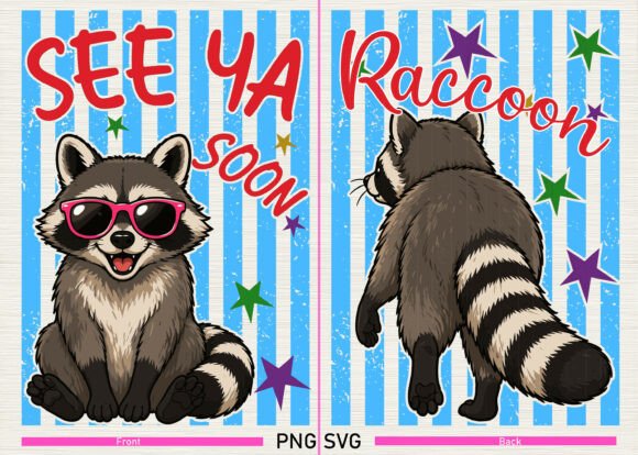 See Ya Soon Raccoon Funny Humor Design: A Playful Asset for Creators