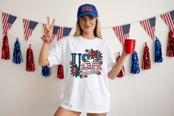 USA Floral Flag 250 Years PNG: A Patriotic Design for 2026