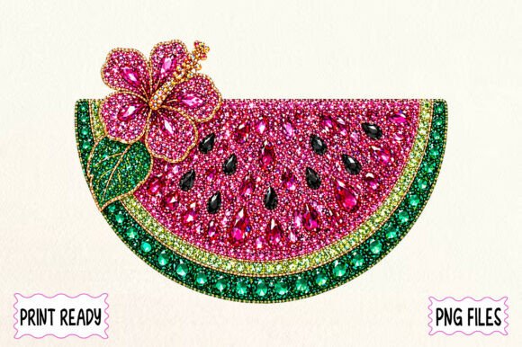 Watermelon Rhinestone Summer Design: A Sparkling Asset for Creative Projects